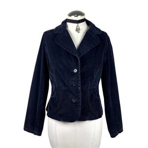 St. John's Bay Black Corduroy Aacademia Office Siren Gothic Whimsigoth Blazer PS